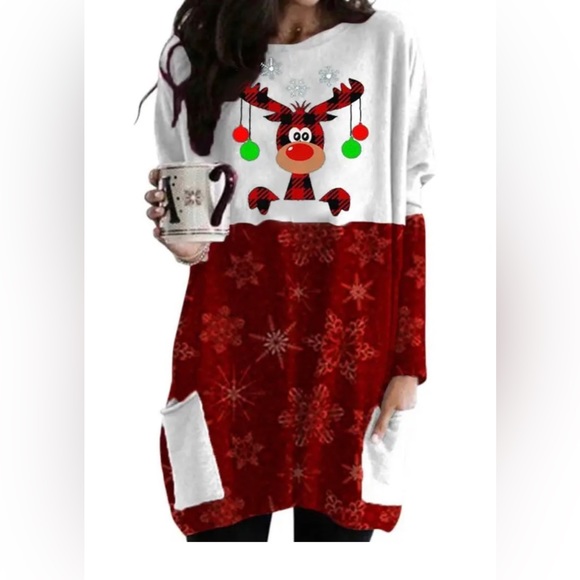 plus size christmas tunic dress Flycurvy Plus Size Christmas Purple Mesh Sparkly Sequin Deep V Neck Ruffle Sleeve Empire Waist Tunic Maxi Dress- Flycurvy